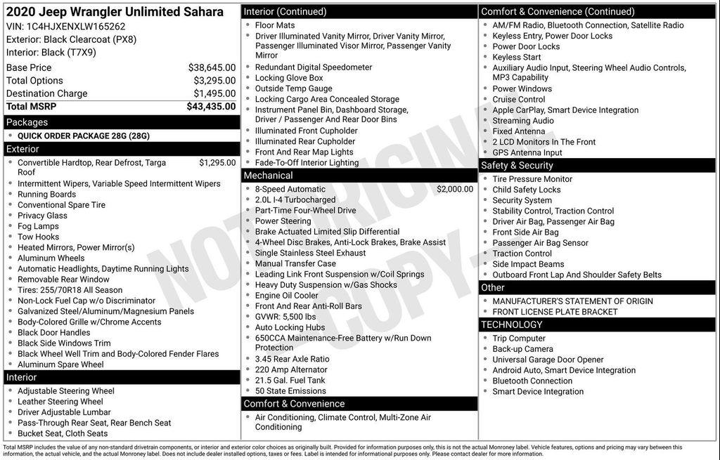 used 2020 Jeep Wrangler Unlimited car, priced at $23,084