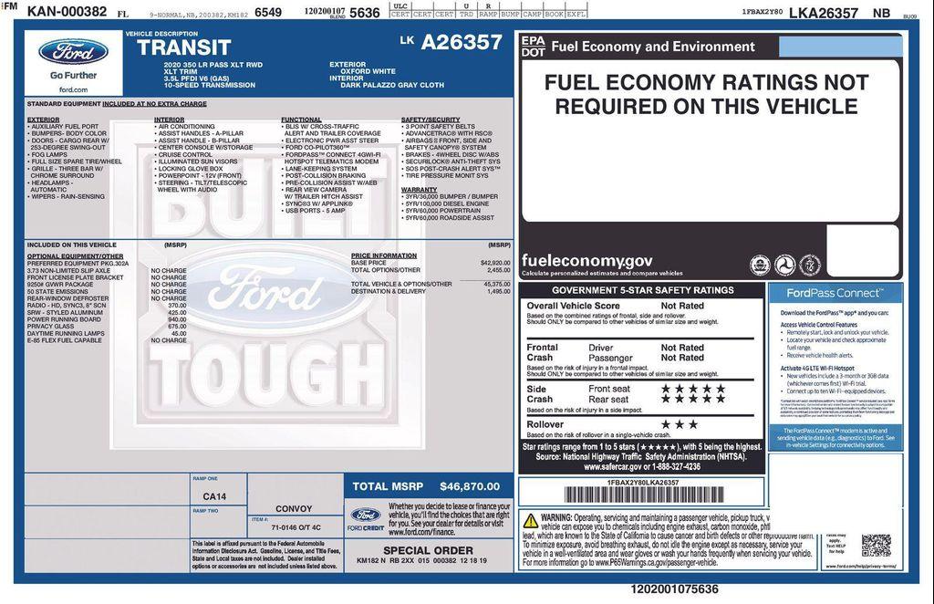 used 2020 Ford Transit-350 car, priced at $25,305