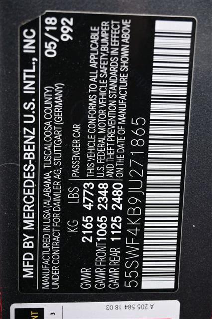 used 2018 Mercedes-Benz C-Class car, priced at $17,995