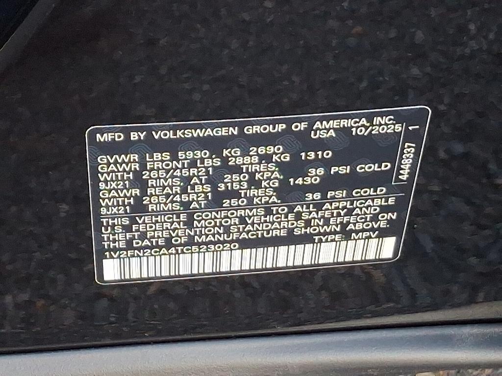 new 2026 Volkswagen Atlas car, priced at $57,423