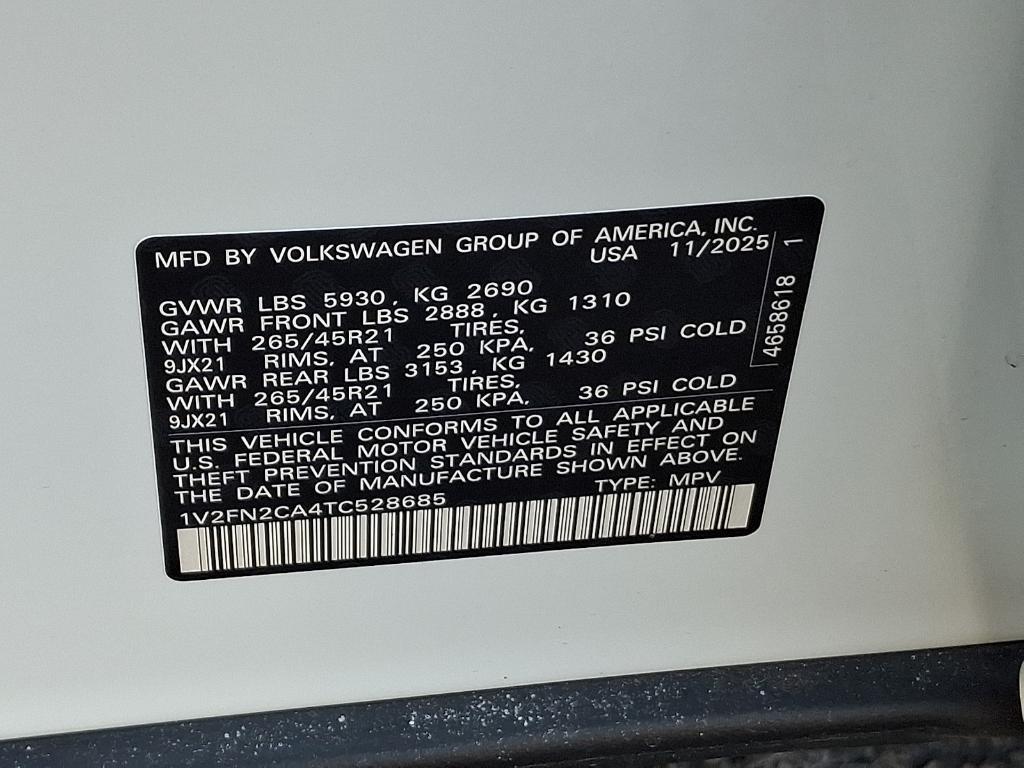 new 2026 Volkswagen Atlas car, priced at $57,878