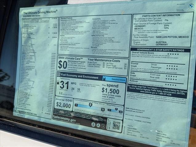 new 2026 BMW 330 car, priced at $53,940