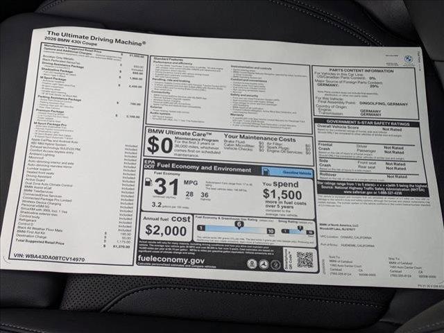 new 2026 BMW 430 car, priced at $61,370