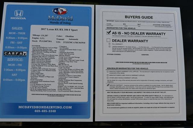 used 2017 Lexus RX 350 car, priced at $19,990