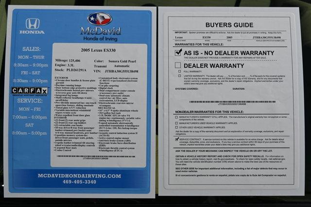 used 2005 Lexus ES 330 car, priced at $6,650