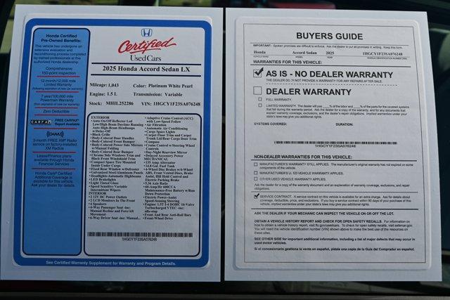 used 2025 Honda Accord car, priced at $25,495