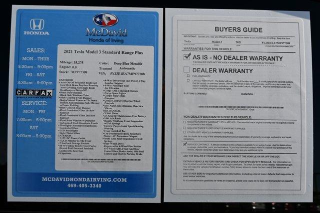 used 2021 Tesla Model 3 car, priced at $22,495