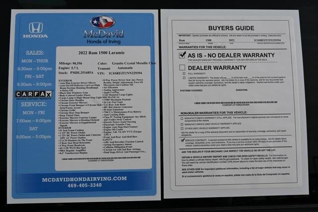 used 2022 Ram 1500 car, priced at $29,990