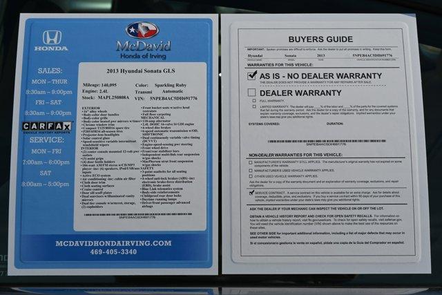 used 2013 Hyundai Sonata car, priced at $5,800