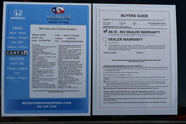 used 2019 Chevrolet Traverse car, priced at $19,998