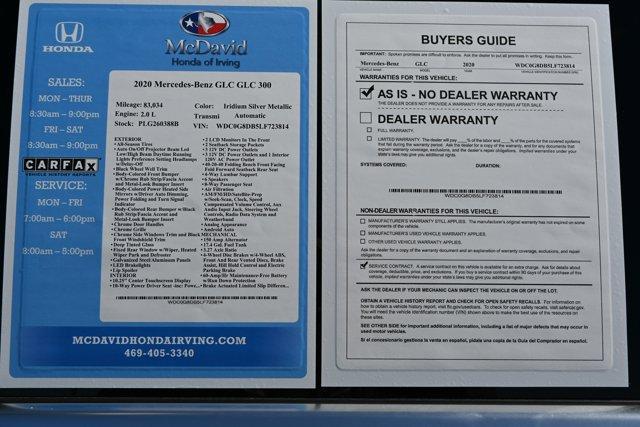 used 2020 Mercedes-Benz GLC 300 car, priced at $17,695