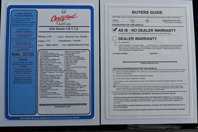 used 2026 Honda CR-V car, priced at $29,495