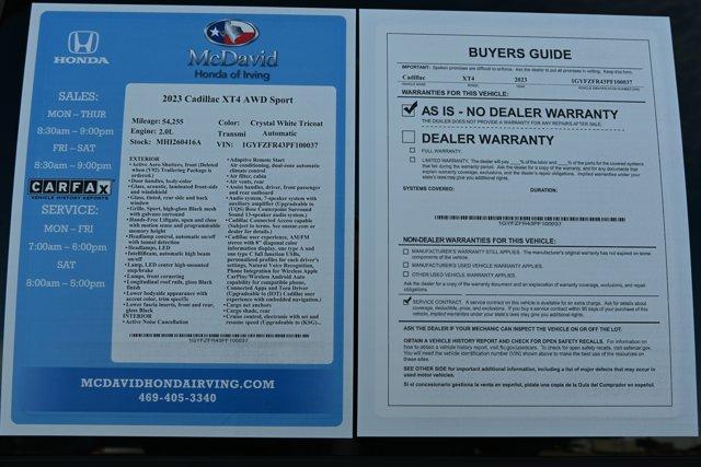 used 2023 Cadillac XT4 car, priced at $25,397