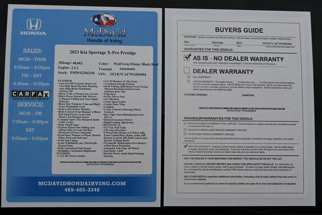 used 2023 Kia Sportage car, priced at $25,480