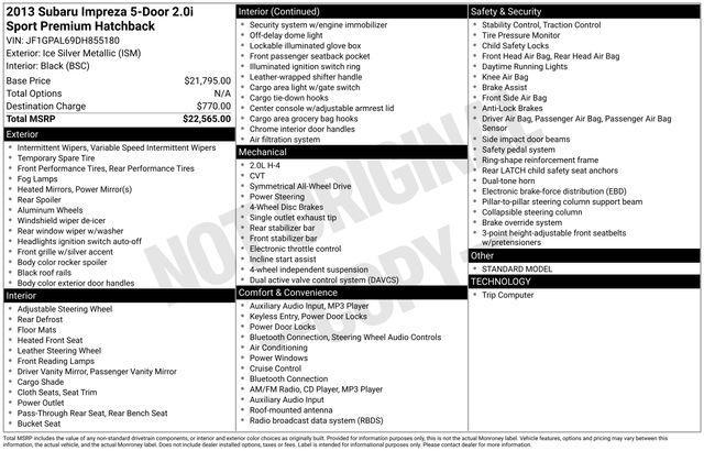 used 2013 Subaru Impreza car, priced at $10,995