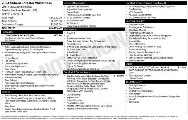 used 2024 Subaru Forester car, priced at $33,152