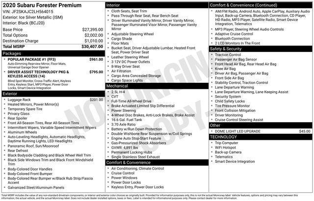 used 2020 Subaru Forester car, priced at $17,506