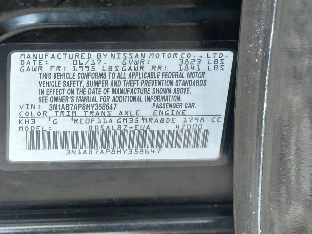 used 2017 Nissan Sentra car, priced at $7,900