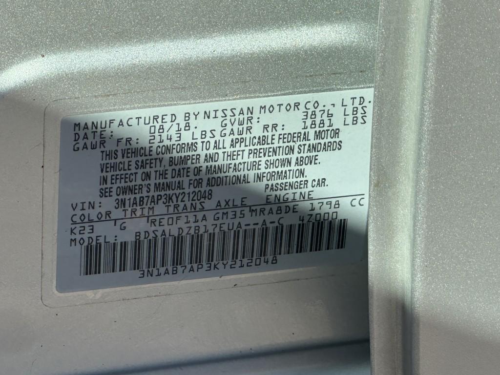 used 2019 Nissan Sentra car, priced at $7,900