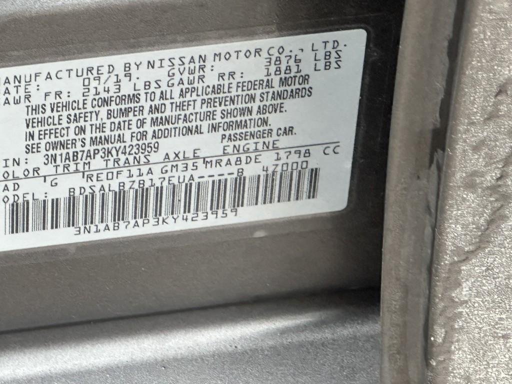 used 2019 Nissan Sentra car, priced at $5,900