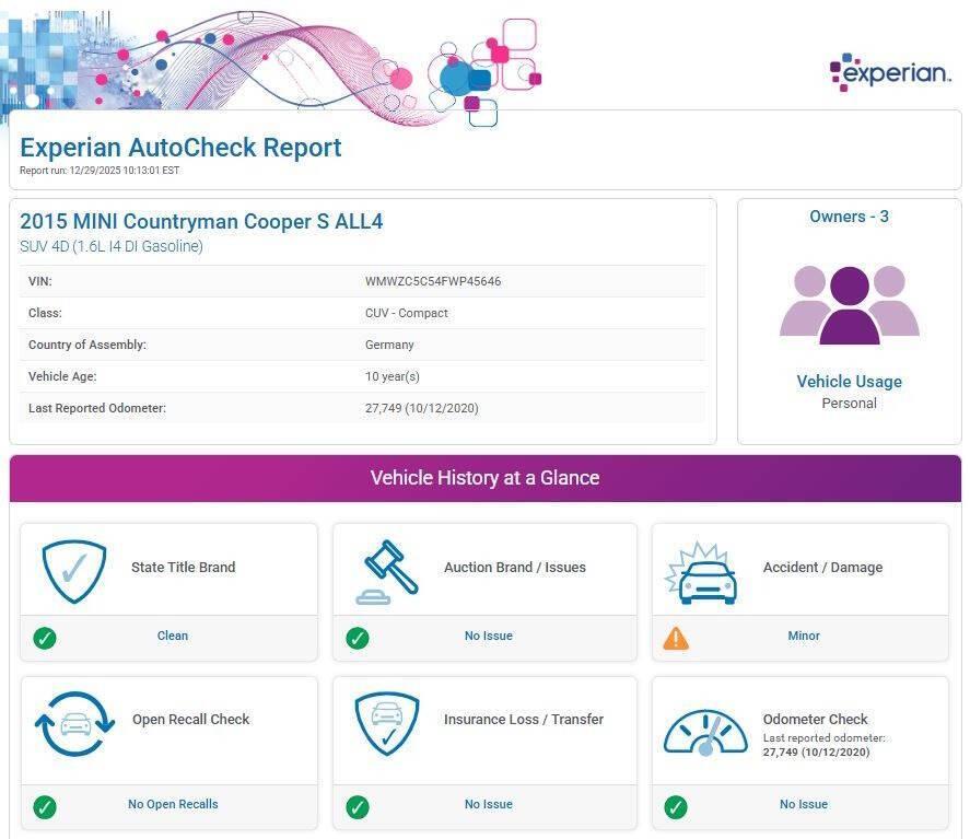 used 2015 MINI Countryman car, priced at $10,980