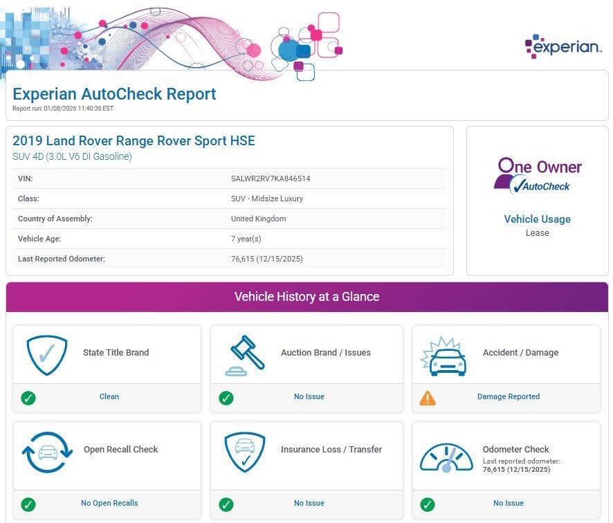used 2019 Land Rover Range Rover Sport car, priced at $26,480