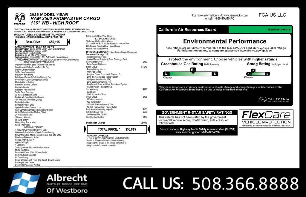 new 2026 Ram ProMaster 2500 car, priced at $46,684