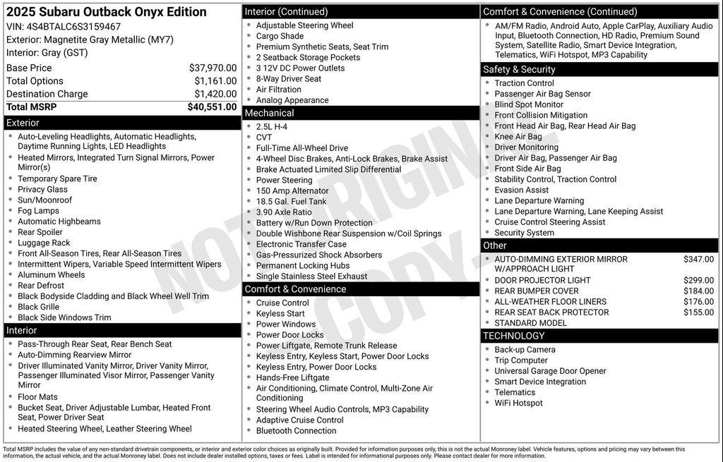 used 2025 Subaru Outback car, priced at $31,675