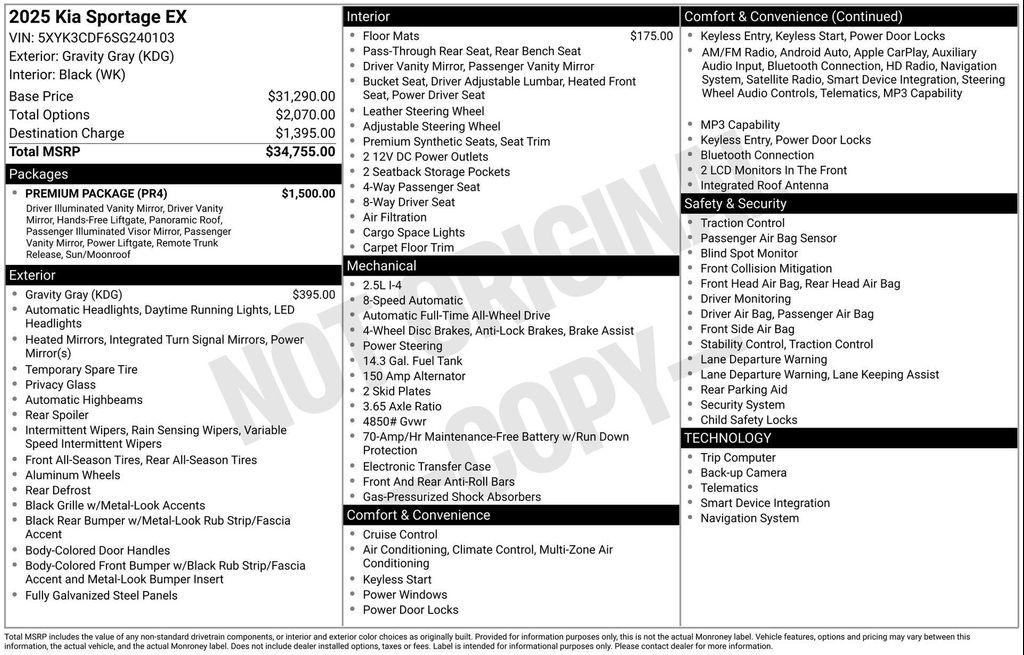 used 2025 Kia Sportage car, priced at $27,999