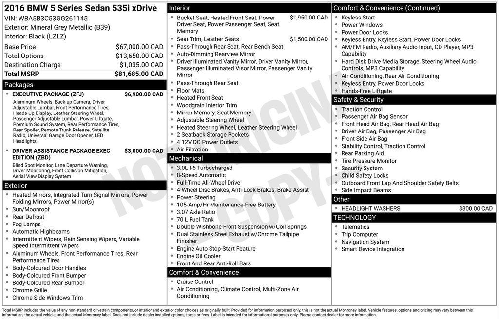 used 2016 BMW 535 car, priced at $16,414