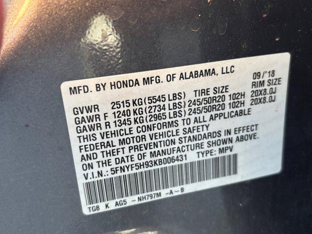 used 2019 Honda Pilot car, priced at $18,500