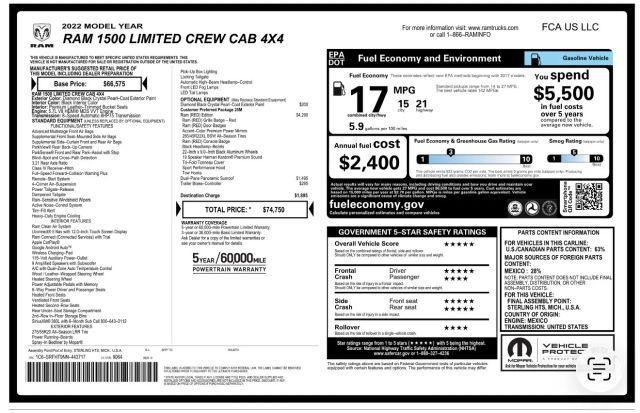 used 2022 Ram 1500 car, priced at $39,999