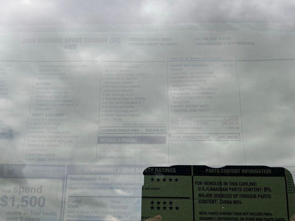 new 2026 Buick Envision car, priced at $48,340