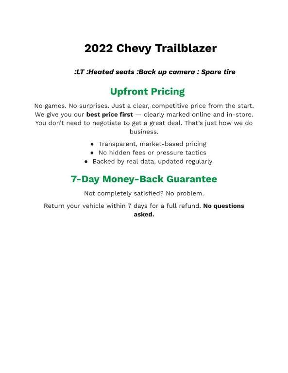 used 2022 Chevrolet TrailBlazer car, priced at $19,674