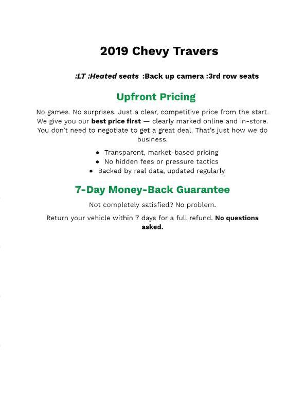 used 2019 Chevrolet Traverse car, priced at $20,930