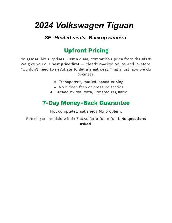 used 2024 Volkswagen Tiguan car, priced at $27,138
