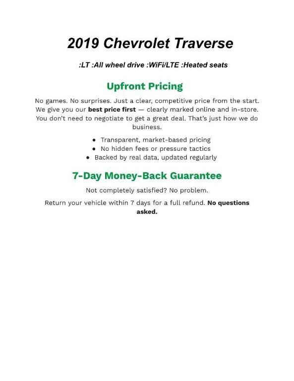 used 2019 Chevrolet Traverse car, priced at $14,984