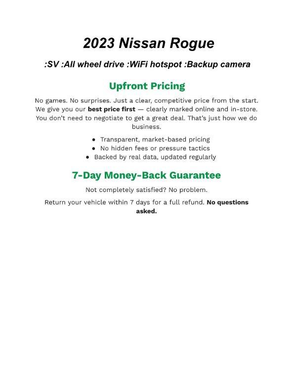 used 2023 Nissan Rogue car, priced at $20,399