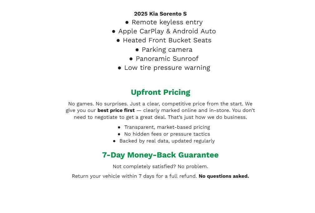 used 2025 Kia Sorento car, priced at $31,089