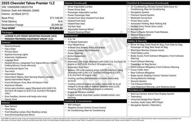 used 2025 Chevrolet Tahoe car, priced at $65,995