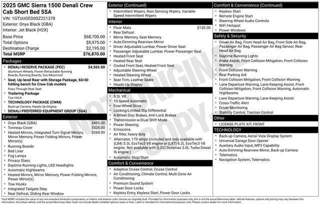 used 2025 GMC Sierra 1500 car, priced at $61,995