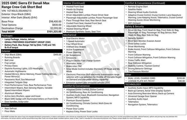 used 2025 GMC Sierra EV car, priced at $76,995
