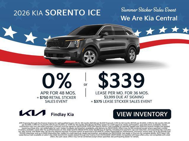 new 2026 Kia Sorento car, priced at $37,989