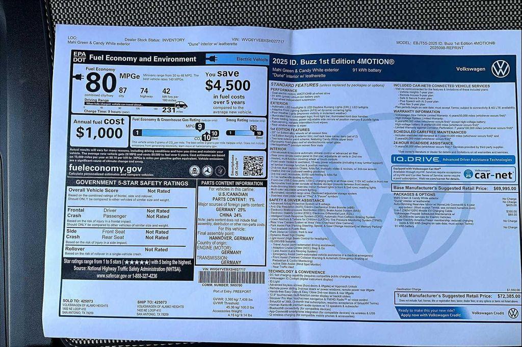 new 2025 Volkswagen ID. Buzz car, priced at $67,385