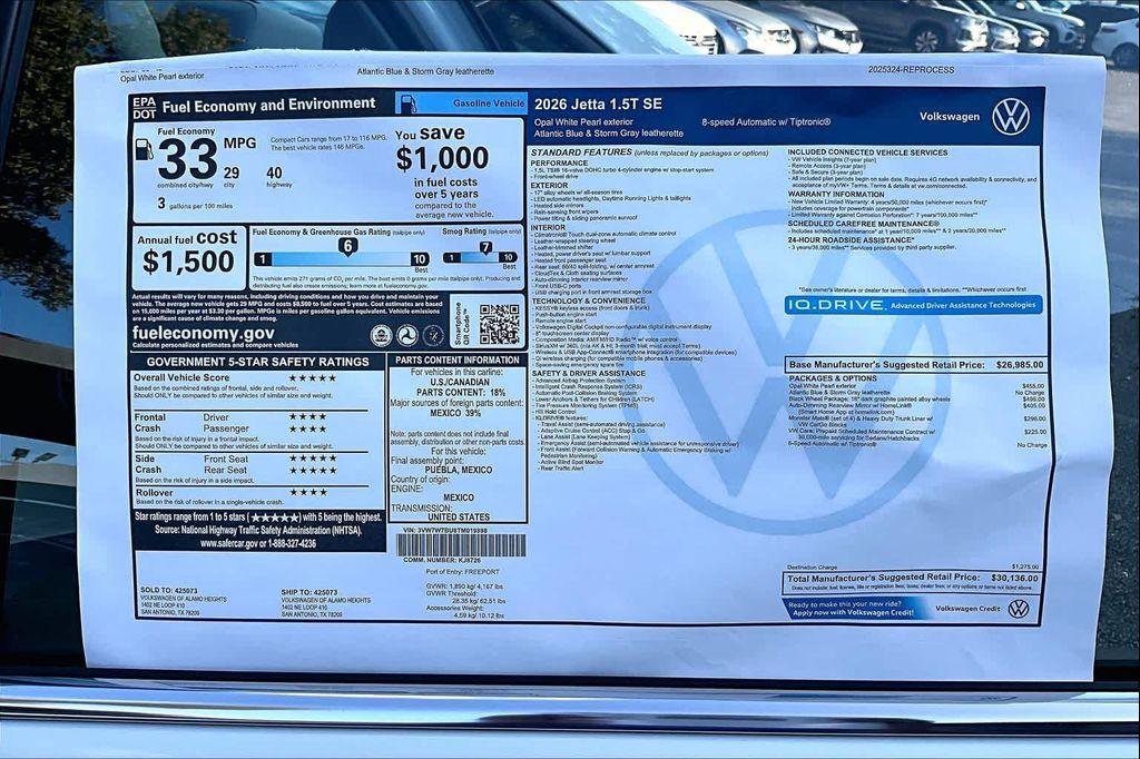 new 2026 Volkswagen Jetta car, priced at $29,141
