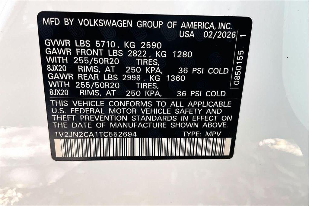 new 2026 Volkswagen Atlas car, priced at $46,296