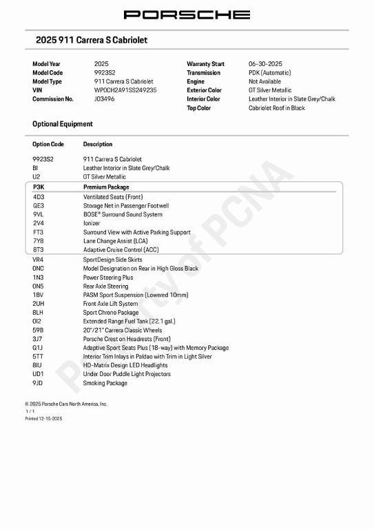used 2025 Porsche 911 car, priced at $184,389