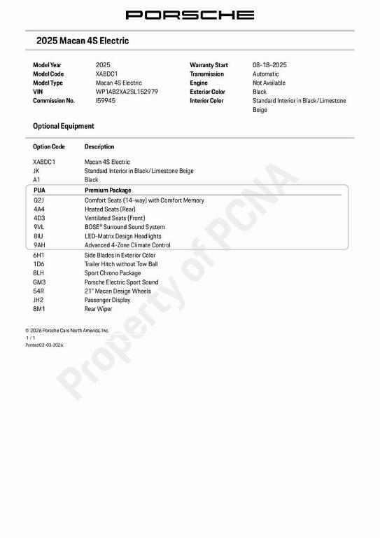 used 2025 Porsche Macan car, priced at $84,693