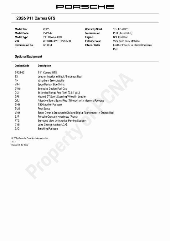 used 2026 Porsche 911 car, priced at $208,798