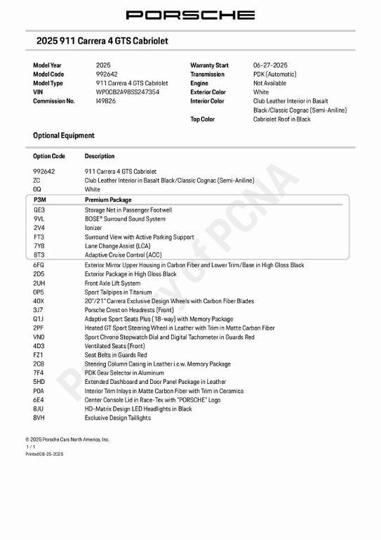 used 2025 Porsche 911 car, priced at $214,498